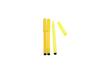A set of yellow pens.