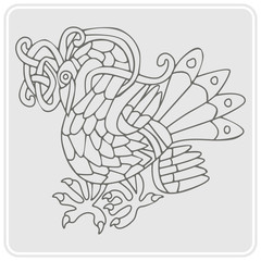 monochrome icon with Celtic art and ethnic ornaments for your design