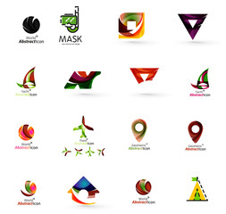Set of abstract travel logo icons. Business, app or internet web symbols
