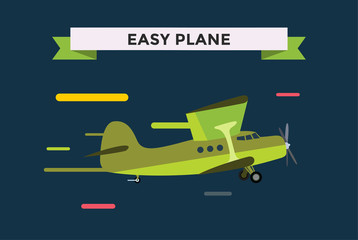 Fototapeta premium Civil aviation travel small easy passenger air plane vector illustration