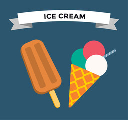 Ice cream vector icons set