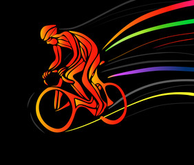 Obraz premium Cyclist in a bike race. Vector illustration