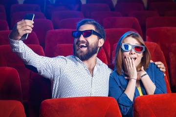 The people's emotions in the cinema