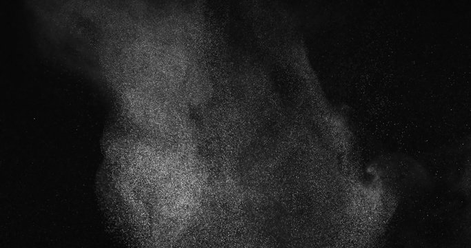 Cascade of dust particles dissipating to a dynamic atmosphere