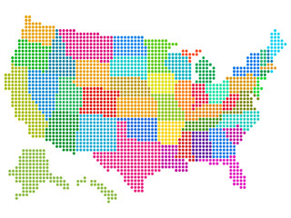 Dotted USA map