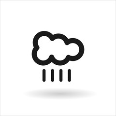Black cloud with rain vector line icon