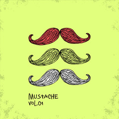 Cartoon Style Muastache Illustration - Vol. 01.