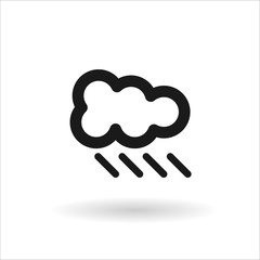 Black cloud with rain vector line icon