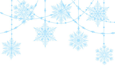 blue snowflakes isolated on white