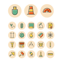 Thin line icons for science and industrial