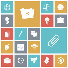 Flat design icons for business and finance.