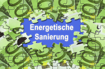 Energetische Sanierung 4 / Puzzle 100-Euro-Scheine