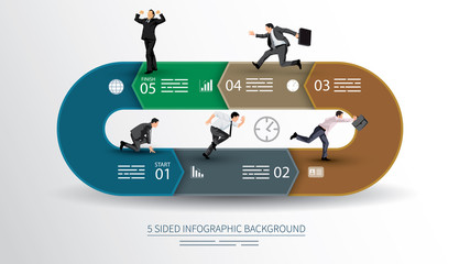 5 sided infographics background
