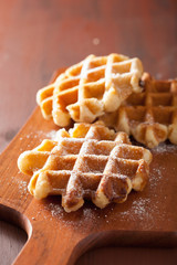belgian waffles with icing sugar