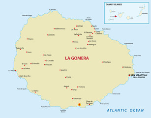 Naklejka premium la gomera with overview map