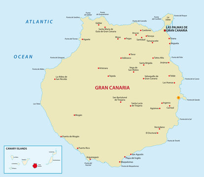 Gran Canaria With Overview Map