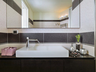 detail of washbasin in a modern bathroom