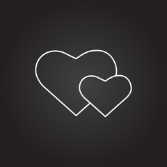 Vector two hearts icon 