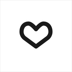 Fototapeta na wymiar black heart linear vector icon
