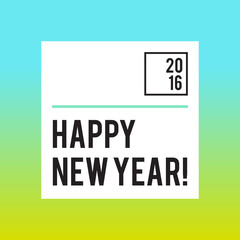 Neon bright square New Year banner