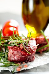 Raw filet mignon
