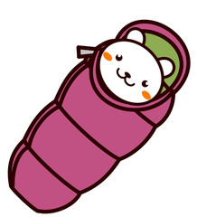 寝袋に入る動物シリーズ
