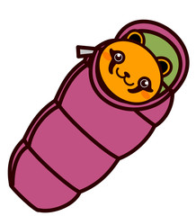 寝袋に入る動物シリーズ