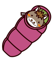 寝袋に入る動物シリーズ
