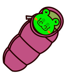 寝袋に入る動物シリーズ