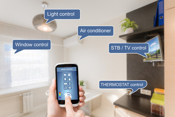 Remote home control system on a smart phone.