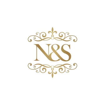 N S Initial Logo Ornament Ampersand Monogram Golden Logo Stock Vector Adobe Stock