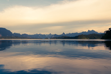 lake with mountain view