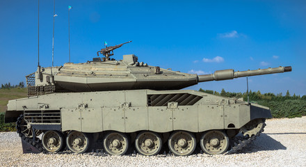 Fototapeta na wymiar Israel made main battle tank Merkava Mk IV . 