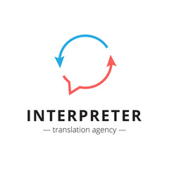 Vector creative translation agency logo