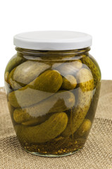 isolated pickled cucumber