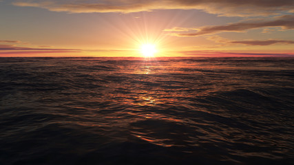 Fototapeta na wymiar Sunset over the ocean, Sunset over the sea