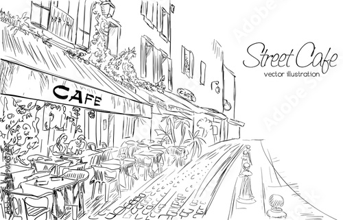 Vector Illustration Of Street Cafe Wall Mural Wallpaper Murals Cherryka Free vector tagged as beer bottle free vectors download, beer free vectors download, beverage free vectors download, bottle free vectors download, breakfast free vectors you are here: vector illustration of street cafe wall mural