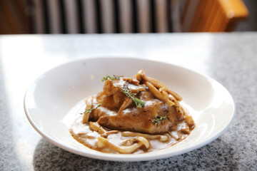 Mashed potatoes with mushroom