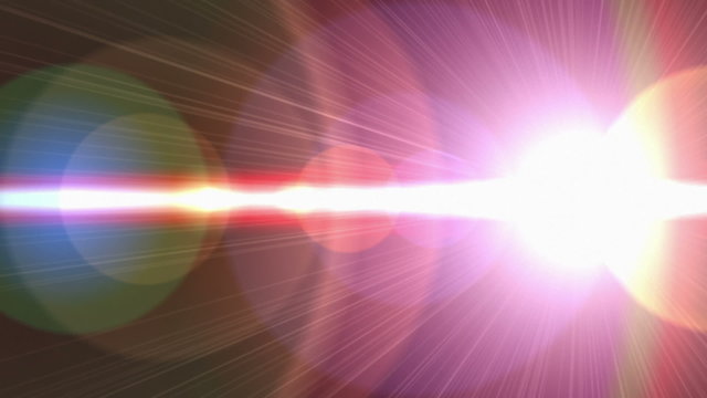 Rainbow colored lens flare swipe transition with streaks and glare from black to white and back to black