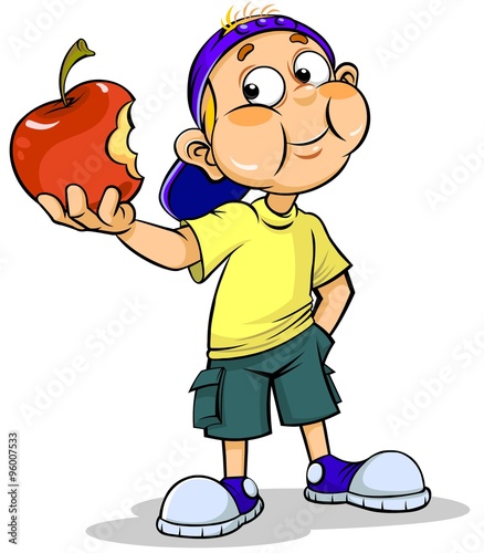 "Boy eating a red apple" Stock photo and royalty-free images on Fotolia.com - Pic 96007533