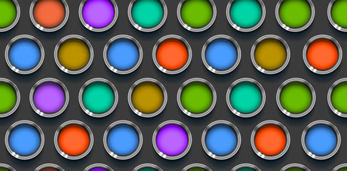 Seamless pattern background - tins or cans of paint