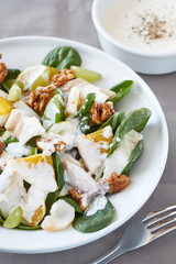 fish salad  with oranges and nuts