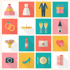 Wedding icon set