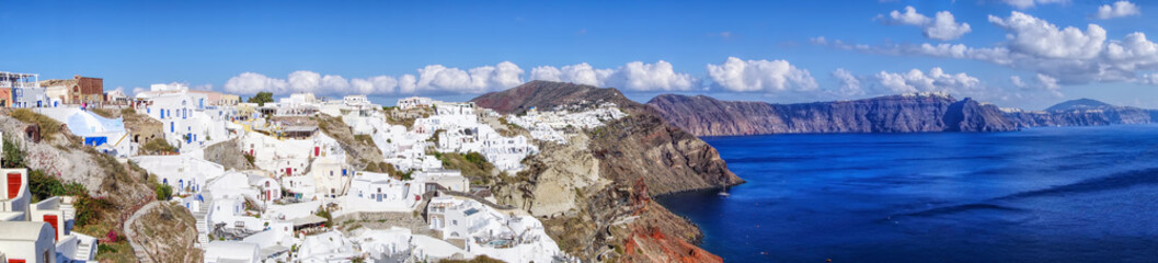 Panorama of Oia village on Santorini, Greece