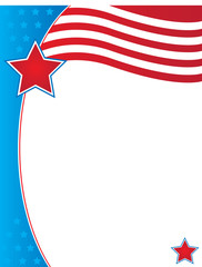 Patriotic American Flag Border Background