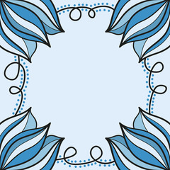 Blue floral frame