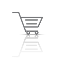 Icon, shopping cart, shopping trolley, symbol, isolated vector