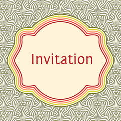 Invitation, wedding or greeting card template. Elegant frame