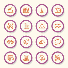 Fototapeta premium Travel web icons set