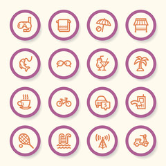 Vacation web icons set